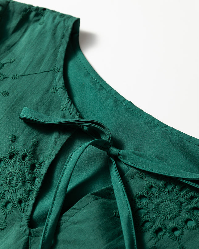 Pine Broderie Mini Dress