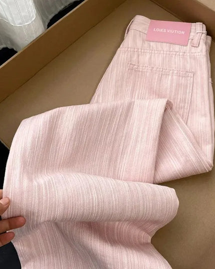 High waisted striped wide leg Jeans.