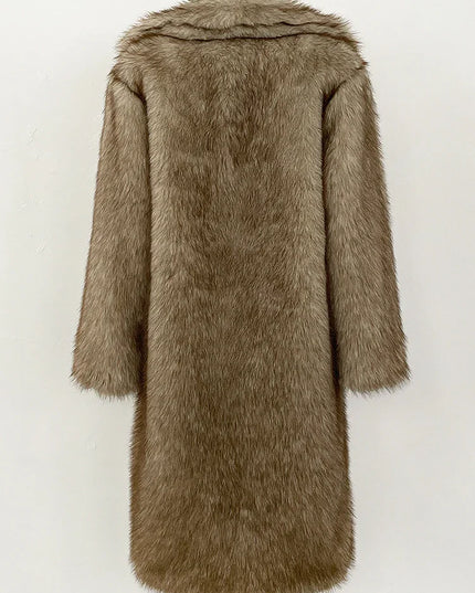 Brown fur coat on a white background
