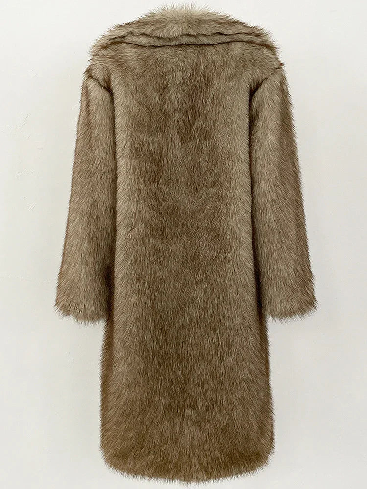 Brown fur coat on a white background