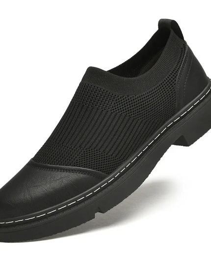 Resistant Black Leather Loafers