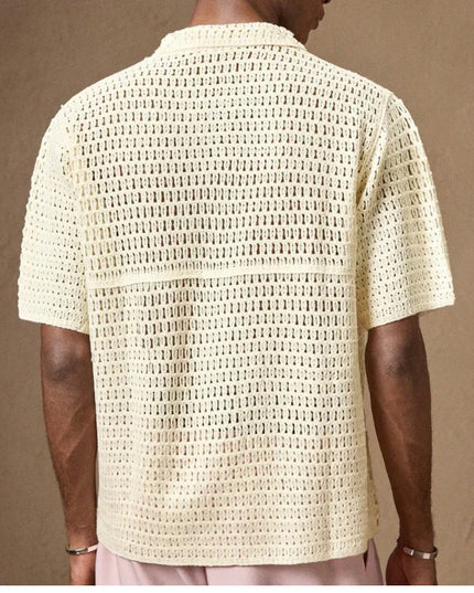 Summer Knit Embroidery Shirt.