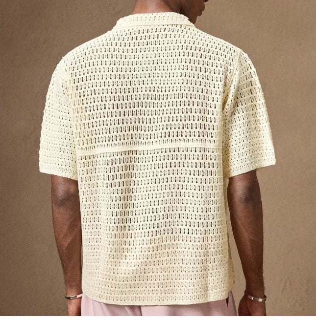 Summer Knit Embroidery Shirt.