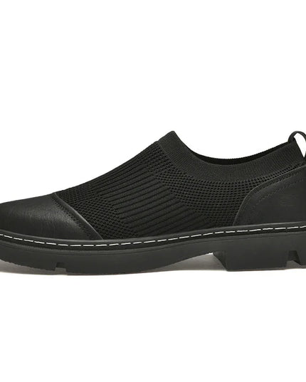 Resistant Black Leather Loafers