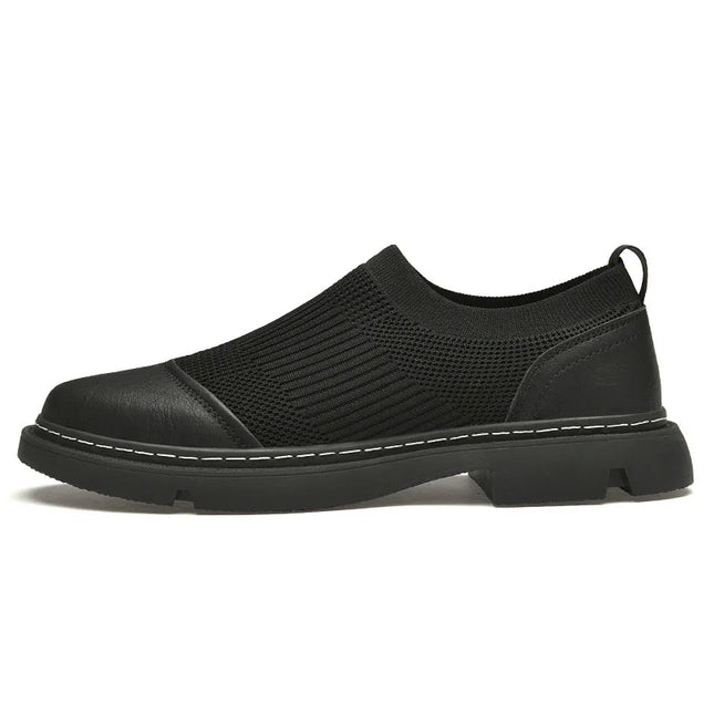 Resistant Black Leather Loafers