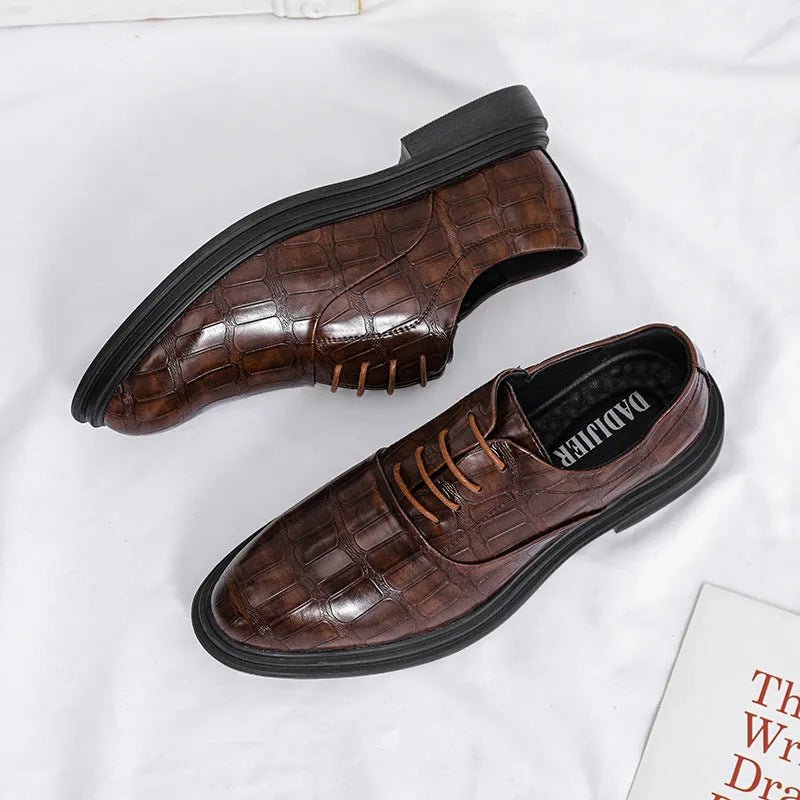Elegant Height Increasing Leather Shoes.