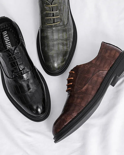 Elegant Height Increasing Leather Shoes.