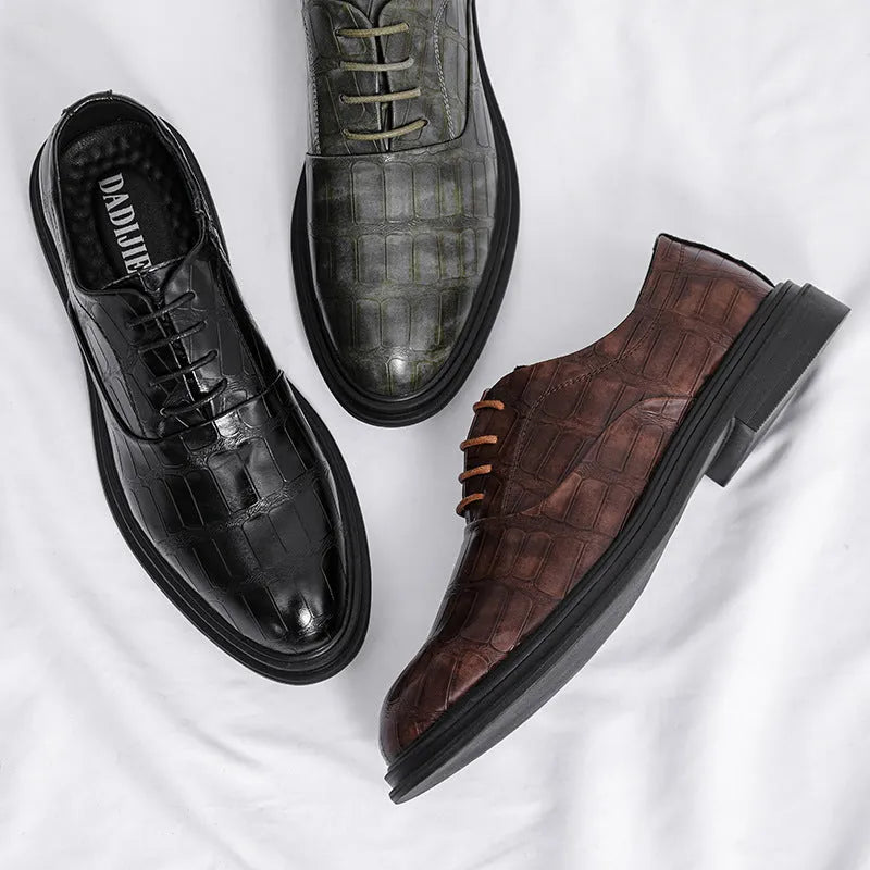 Elegant Height Increasing Leather Shoes.