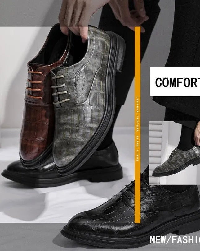 Elegant Height Increasing Leather Shoes.