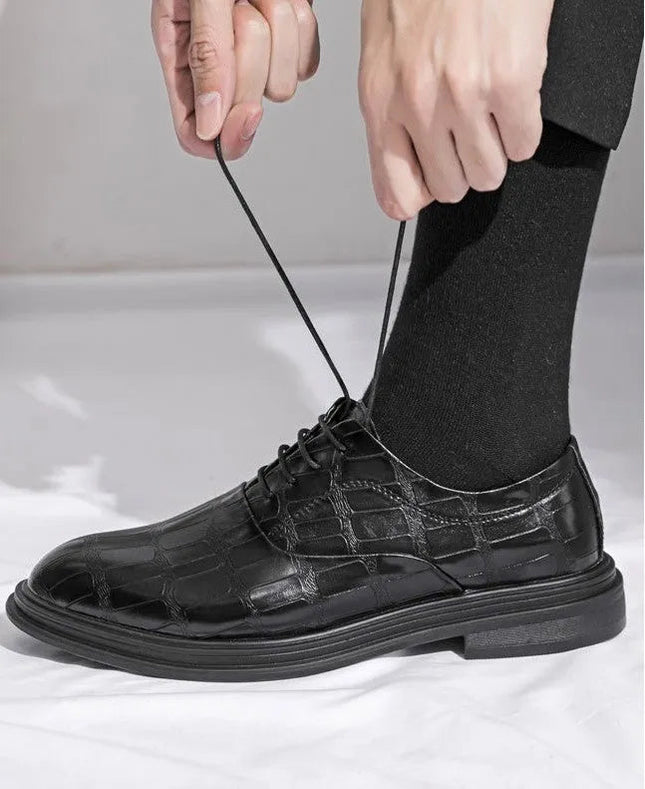 Elegant Height Increasing Leather Shoes.