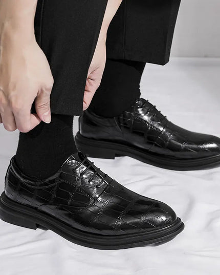 Elegant Height Increasing Leather Shoes.