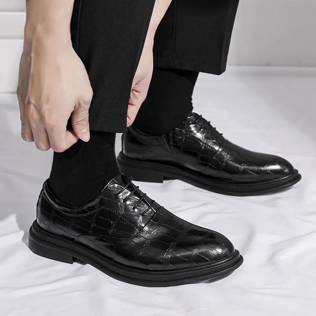 Elegant Height Increasing Leather Shoes.