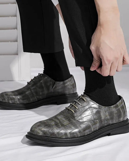 Elegant Height Increasing Leather Shoes.