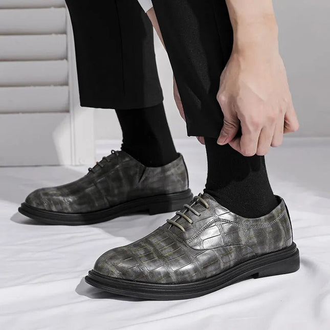 Elegant Height Increasing Leather Shoes.