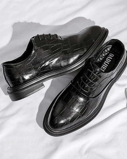 Elegant Height Increasing Leather Shoes.