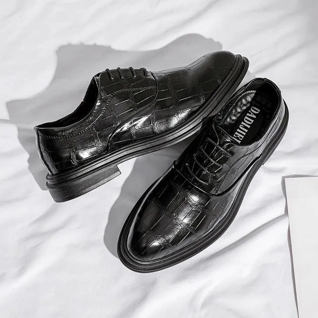 Elegant Height Increasing Leather Shoes.