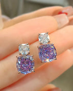 Purple Diamond Ear Studs