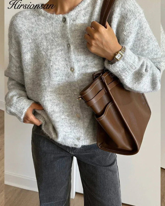 Elegant Long Sleeve Casual Cardigan Soft Cashmere Knitted.