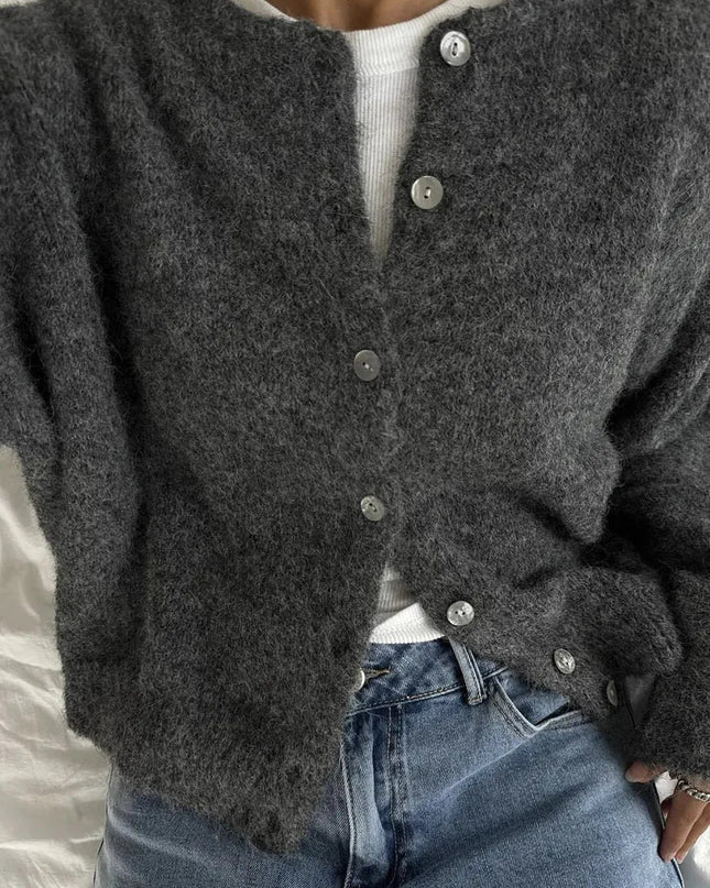 Elegant Long Sleeve Casual Cardigan Soft Cashmere Knitted.