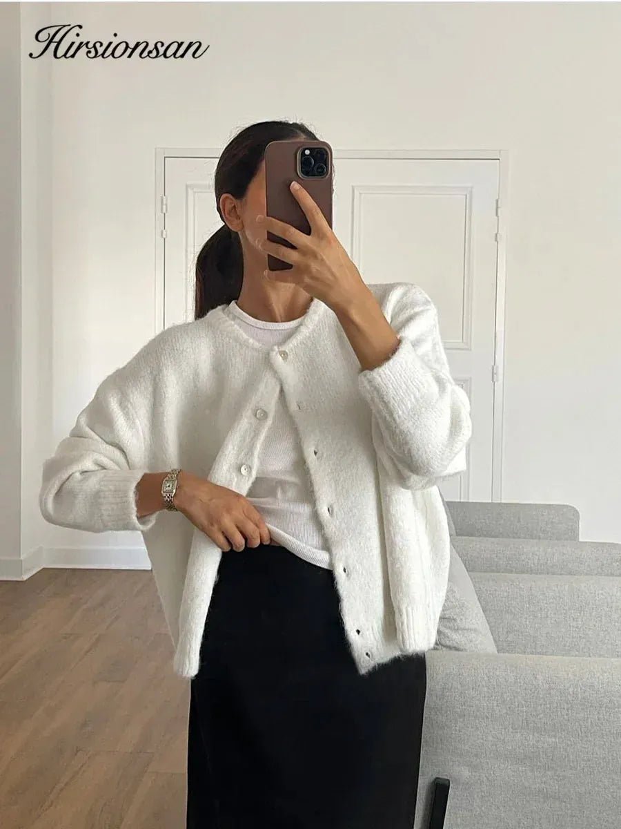 Elegant Long Sleeve Casual Cardigan Soft Cashmere Knitted.