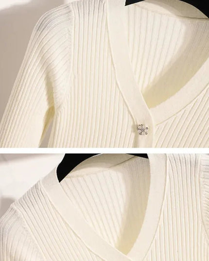 Elegant Solid Knitted Sweater Long Dresses.