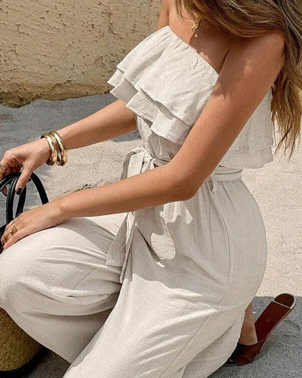 Elegant Strapless Jumpsuit.