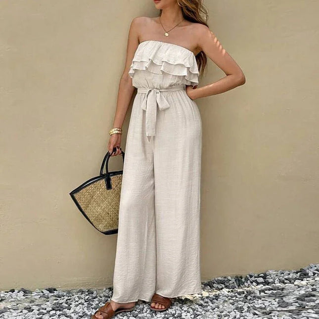 Elegant Strapless Jumpsuit.