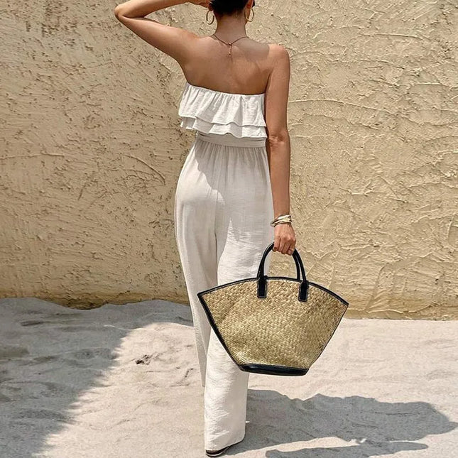 Elegant Strapless Jumpsuit.