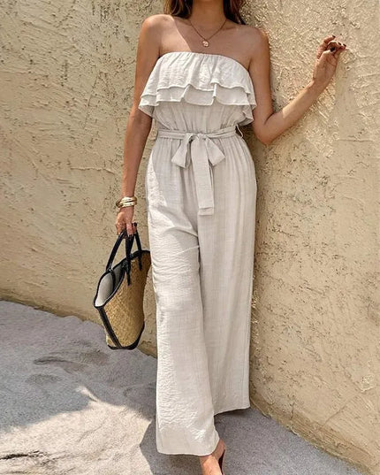 Elegant Strapless Jumpsuit.