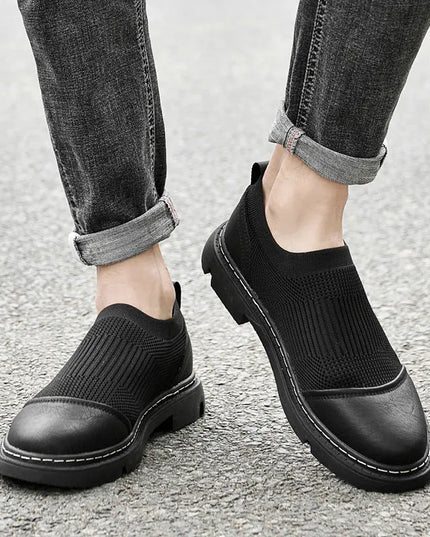 Resistant Black Leather Loafers