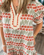 Cream Tulip Print / S