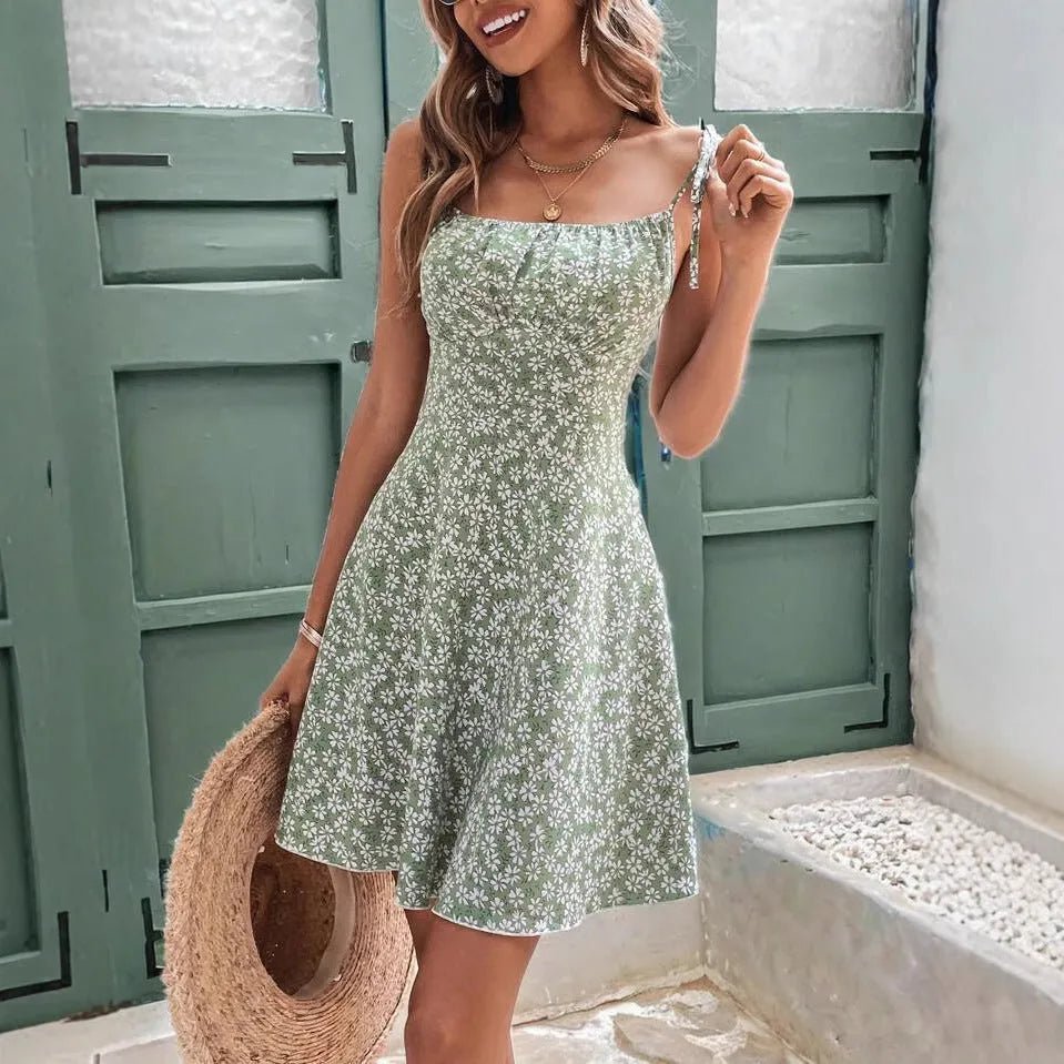 Floral Backless Summer Dress.