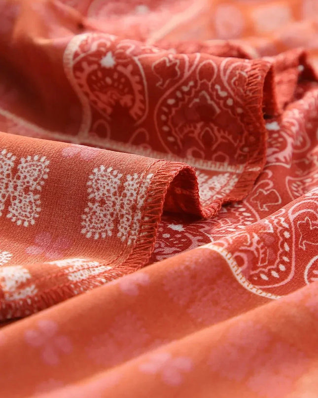 Floral Drawstring Midi Skirt.