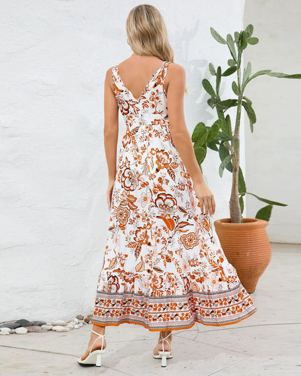 Floral V-Neck Maxi Dress for a Chic & Sexy Look.