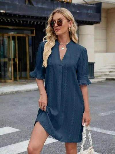 Florira Eyelet Flounce Sleeve Mini Dress - Everclothed™