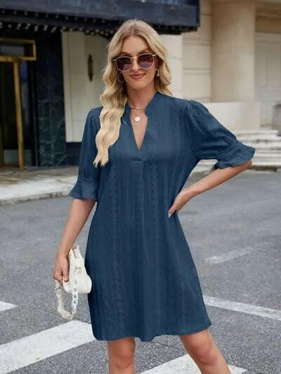 Florira Eyelet Flounce Sleeve Mini Dress - Everclothed™