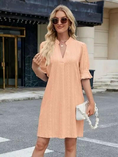 Florira Eyelet Flounce Sleeve Mini Dress - Everclothed™