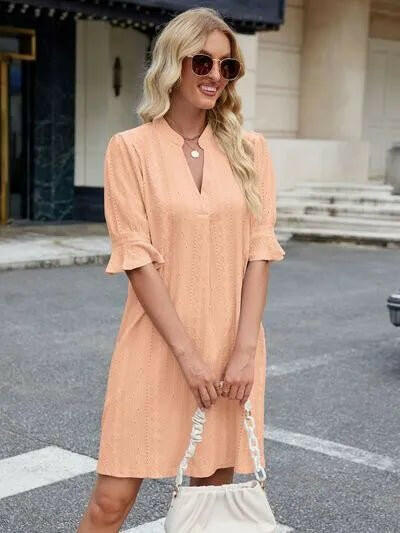 Florira Eyelet Flounce Sleeve Mini Dress - Everclothed™