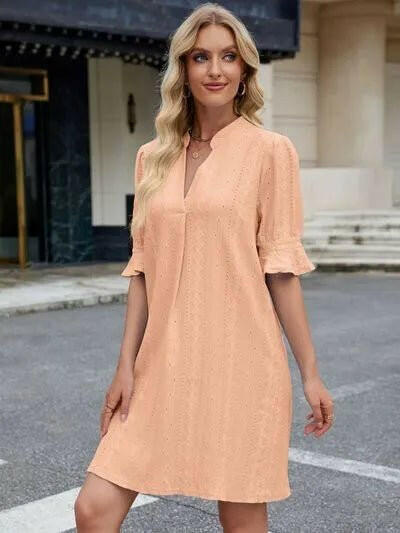 Florira Eyelet Flounce Sleeve Mini Dress - Everclothed™