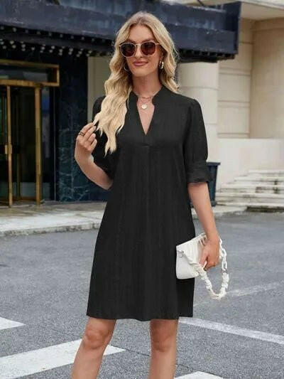 Florira Eyelet Flounce Sleeve Mini Dress.