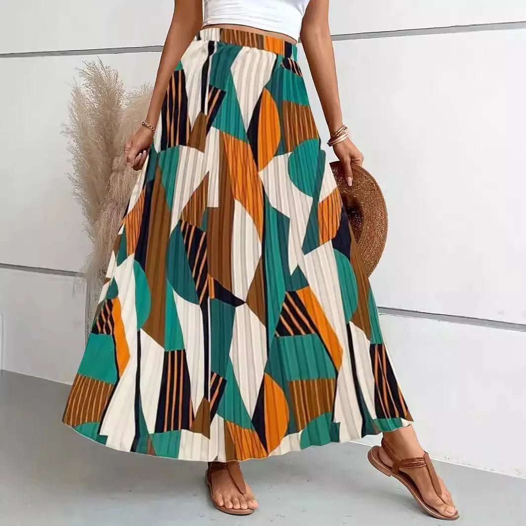 Flowy A Line Print Skirt.