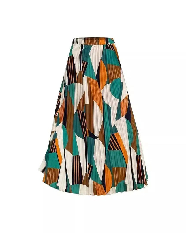 Flowy A Line Print Skirt.