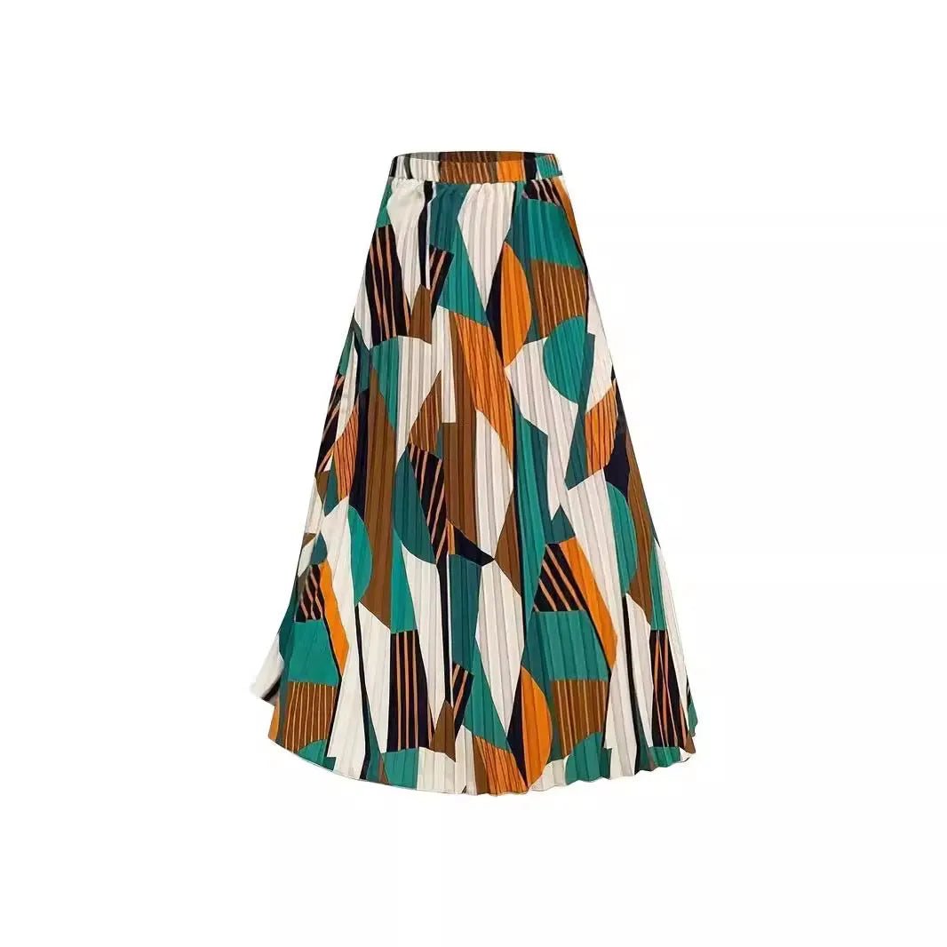 Flowy A Line Print Skirt.