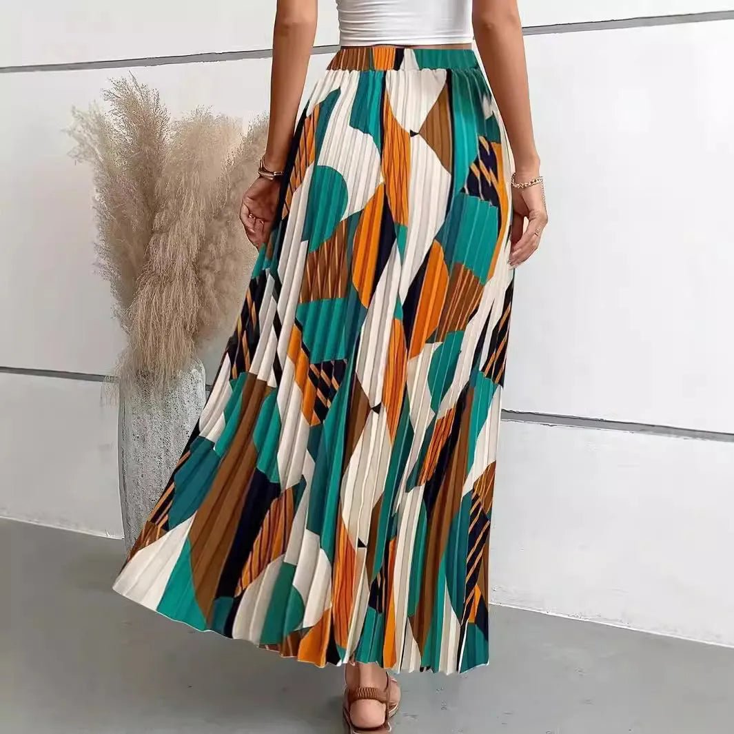 Flowy A Line Print Skirt.