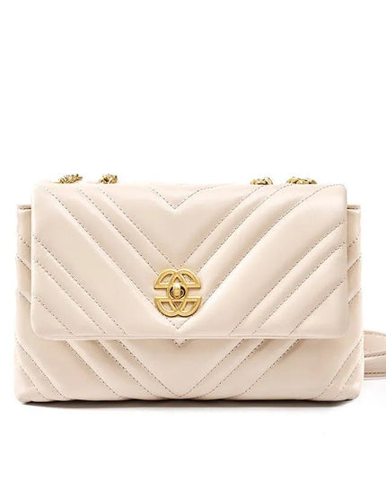 Genuine Leather Chain Crossbody Bag.