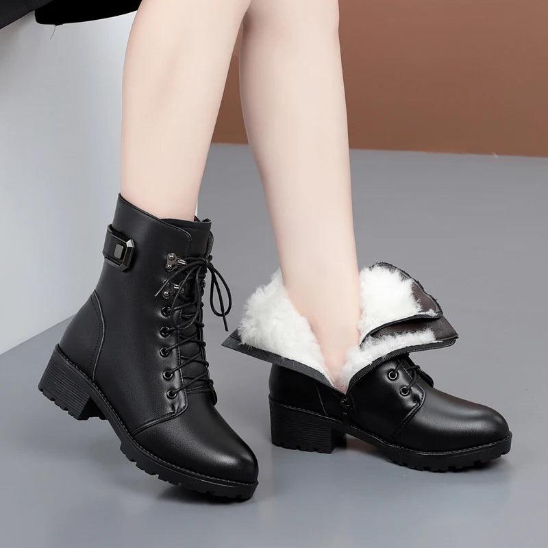 Genuine Leather New Wool Warm non slip.