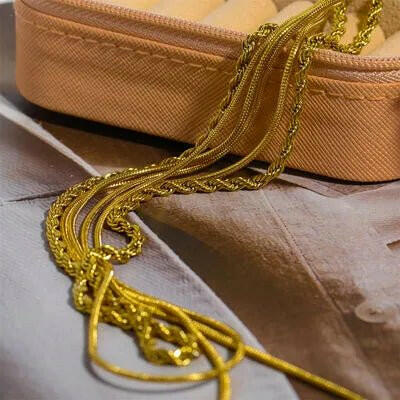Gold Plated Titanium Steel Three Layered Necklace.