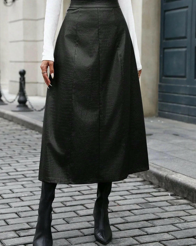 High Waist Midi Skirt.