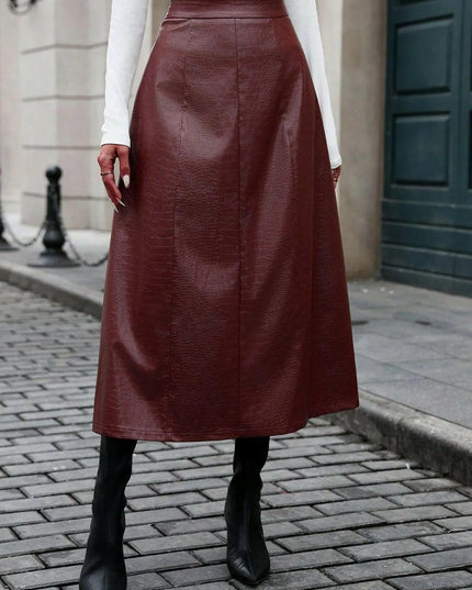 High Waist Midi Skirt.