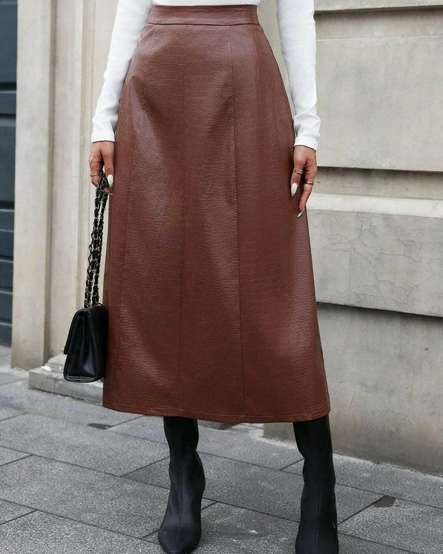 High Waist Midi Skirt.